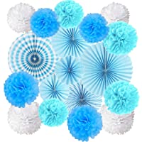 JAHEMU Pompones de Papel Abanicos de Papel Bola de Papel Paper Pompoms Flowers Decorados para Boda Cumpleaños Navidad…